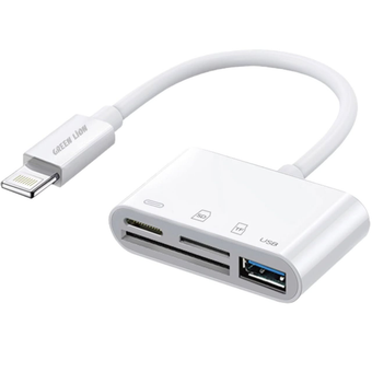 تبدیل 4 کاره گرین لاین green lion OTG 4in1 lightning to SD,TF,USB