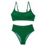 مایو بیکینی زنانه برند کاپشی cupshe سبز رنگ فاق بلند