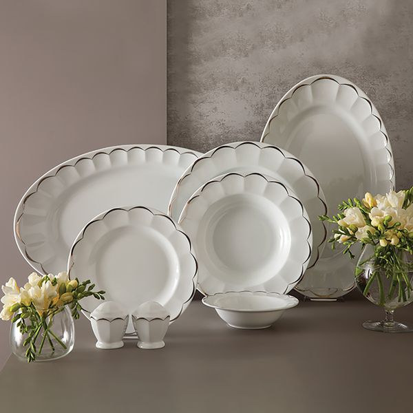 سرویس غذاخوری 103 پارچه چینی زرین ایران سری نئوکلاسیک مدل نارسیس درجه عالی