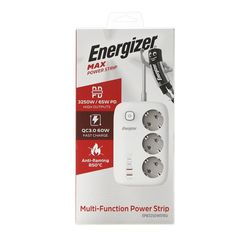 چندراهی برق 3 خانه Energizer مدل EPB3250W01EU 60W - سفید