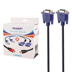 کابل 20 متری SunWest VGA - مشکی - TCO