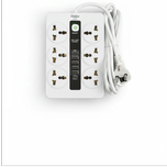چندراهی برق 6 خانه سیار مدل B166 با 5 پورت USB و تایپ C | محافظ برق چندکاره با سیم 2 متری و کلید قطع