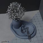 ست 3 تکه گلدان و استند جواهرات بتنی مدل دفرمه کد T08