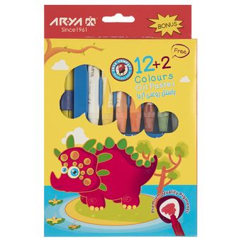 پاستل روغنی 2+12 رنگ آریا