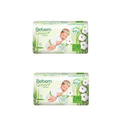 پوشک بچه ببم مدل green11 سایز 1 دو بسته 40 عددی