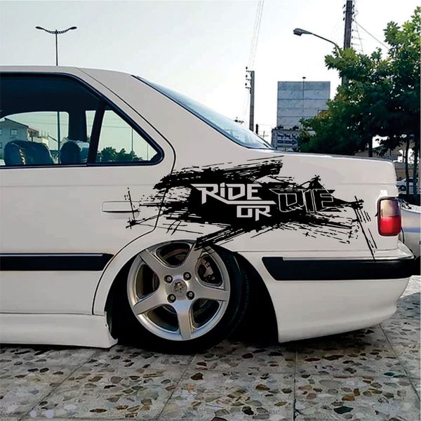 برچسب بدنه خودرو طرح ride or die مدل ri