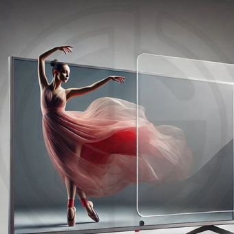 محافظ صفحه تلویزیون سایز 55 اینچ بی رنگ شفاف