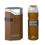 ادو پرفیوم مردانه عماد آرا مدل LEGEND حجم 100 میلی لیتر به همراه اسپری عمادآرا مدل LEGEND حجم 200 میلی لیتر