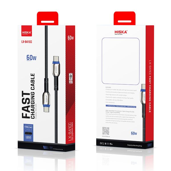 کابل USB-C هیسکا مدل LX-841CC طول 1.2 متر