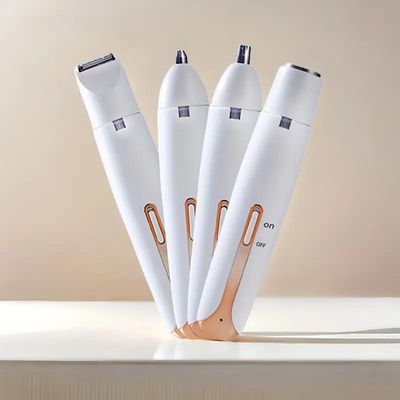 ست اصلاح موی بدن بانوان مدل 4in1 شارژی با 4 سری و چراغ قوه | هومز گجت