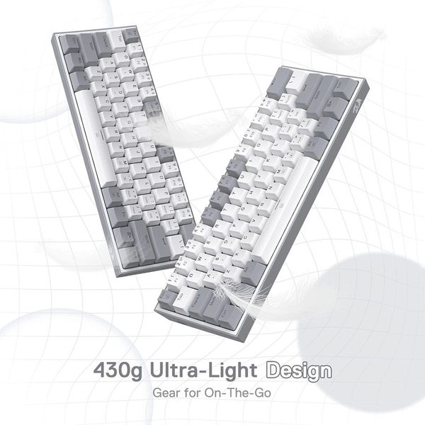 Keyoard Gaming REDRAGON K617 FIZZ Gray - White