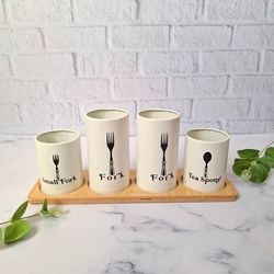 جا قاشقی فلزی 4 تیکه رومیزی