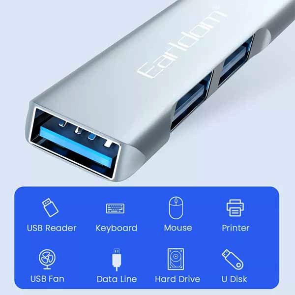 هاب 3 پورت USB-C ارلدام مدل HUB10