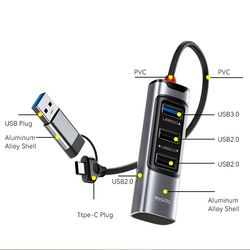 هاب 6 پورت usb-c یسیدو مدل HB19