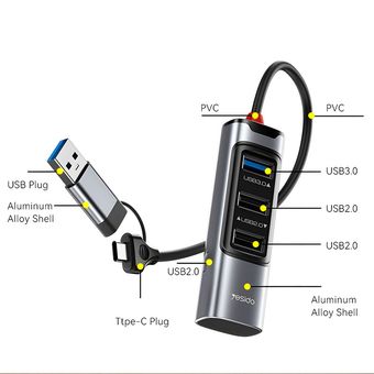 هاب 6 پورت usb-c یسیدو مدل HB19