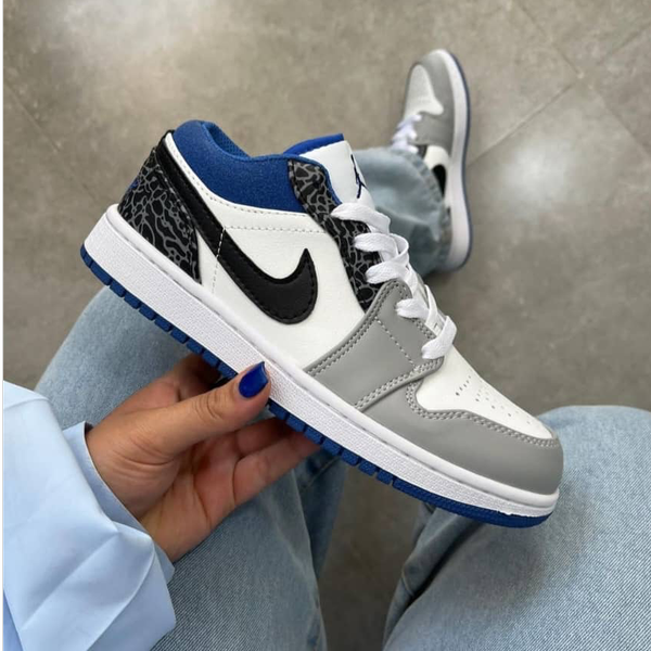 Nike - Jordan 1 Low کتونی نایک مدل جردن وان لو سفید ابی طوسی