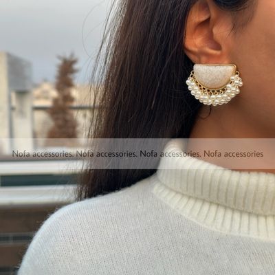 گوشواره مروارید نیم دایره