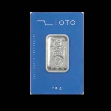 شمش نقره 50 گرمی زیوتو