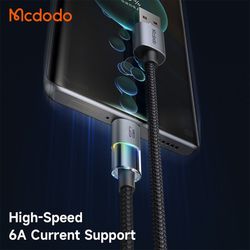 کابل فست‌شارژ USB به تایپ سی 100 وات 6 آمپر 1.2 متری مک دودو MCDODO CA-8180