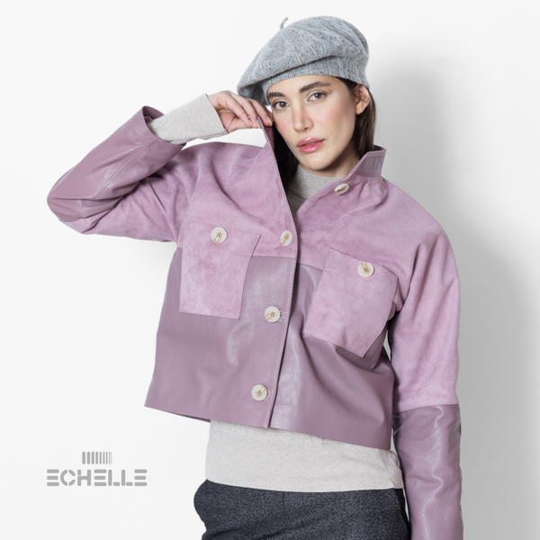 کت ترکیبی جیر و چرم زنانه مدل Willow