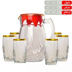 پارچ و لیوان آرنا لب طلا رز عسلی