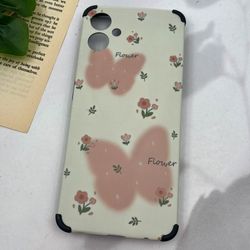 قاب گوشی Galaxy A06 سامسونگ ایربگ دار ضد ضربه محافظ لنز دار طرح پروانه کد 51458