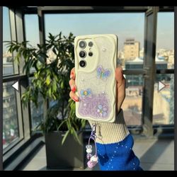 قاب پروانه شاین دار طرح پروانه برای سامسونگ A73 بدون اویز