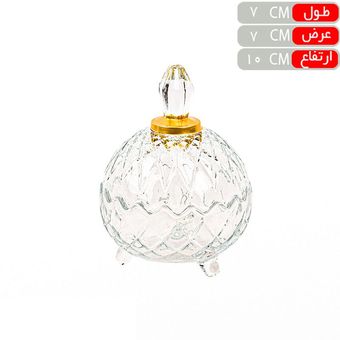 قندان میشل بزرگ لب طلا رز عسلی