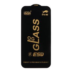 محافظ صفحه نمایش شیشه ای درجه یک Apple iphone 13 Pro Max / 14plus (max) - Full Cover OG - ESD OVOG (بدون پک) - مشکی
