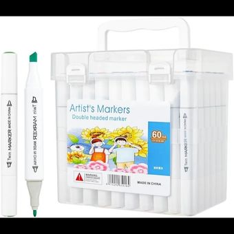 ماژیک راندو بسته 60 عددی دو سر برند TwinMarker