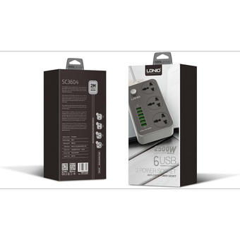 چند راهی برق الدنیو LDNIO USB Power Adapter Charger SC3604