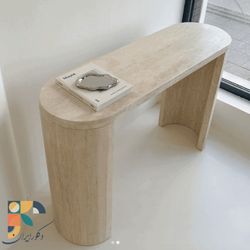 "کنسول سنگی مدرن Kalos سنگ تراورتن خالص با طراحی منحصربه‌فرد و شیک"