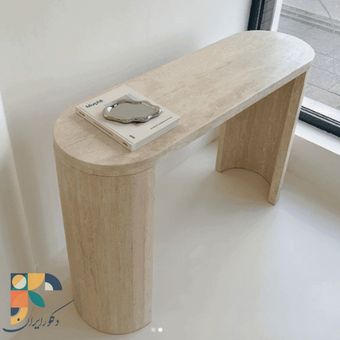 "کنسول سنگی مدرن Kalos سنگ تراورتن خالص با طراحی منحصربه‌فرد و شیک"