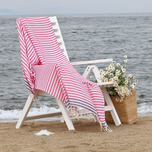 حوله دستباف ساحلی ریسما طرح راه راه با رنگ بندی صورتی - شماره 52/01