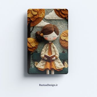 استیکر کارت بانکی طرح دختر پاییزی (2) سه‌ بعدی - رستا دیزاین