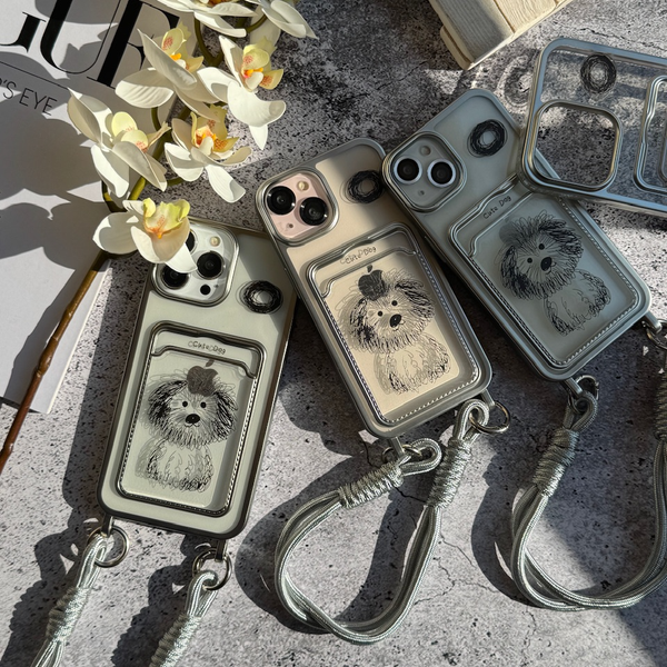 قاب Cute Dog جاکارتی با بند دستی / آیفون - سامسونگ / (کدC1871)MO
