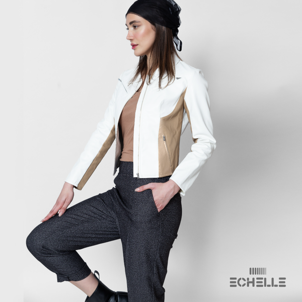 کت برش دار چرم زنانه مدل Maple