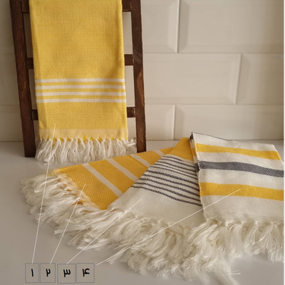 حوله دستباف آشپزخانه ریسما در 4 طرح روشن و جذاب - شماره 53/01