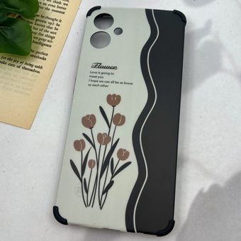 قاب گوشی Galaxy A06 سامسونگ ایربگ دار ضد ضربه محافظ لنز دار طرح شاخه گل کد 53557