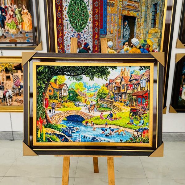 تابلو فرش ماشینی با قاب چوبی 154