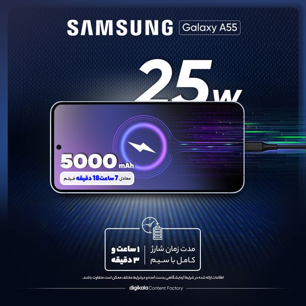 گوشی موبایل سامسونگ مدل Galaxy A55 دو سیم کارت ظرفیت 128 گیگابایت و رم 8 گیگابایت - ویتنام