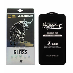 محافظ صفحه نمایش شیشه ای مشکی Full Cover Anti Dust Super C - iPhone 11 Pro / XS (پک دار و توری دار )