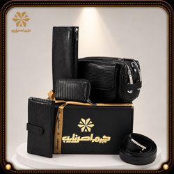 ست هدیه چرم اصل نایب مدل پنج تکه رمز دار