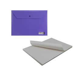 پوشه پاپکو مدل دکمه دار کد A4 به همراه چرک نویس بسته 2 عددی