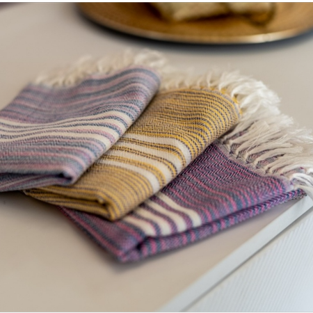 حوله دستباف دست و صورت ریسما طرح رنگین کمانی - شماره 56/01