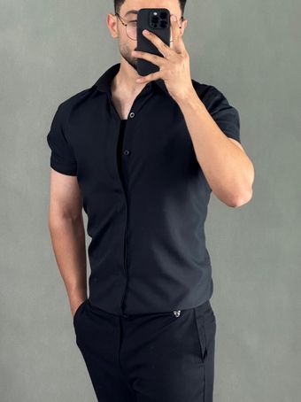 پیراهن دوشین آستین کوتاه مشکی 2003