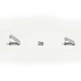 Pan Am historic passenger stairs (2) with tractor (1)   571890