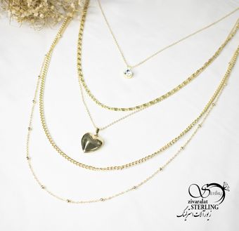رولباسی زنانه چند زنجیره آویز قلب کد 5791