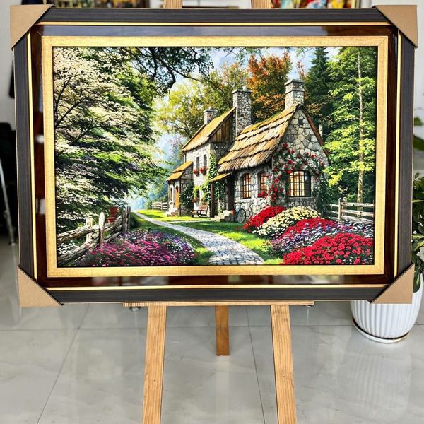 تابلو فرش ماشینی با قاب چوبی 157