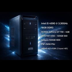کیس کامپیوتر گیمینگ i5-4590 رم 16 گیگ گرافیک GT730 4GB SSD 120 HDD 500